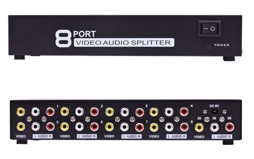 8 Port RCA AV Audio Video Splitter